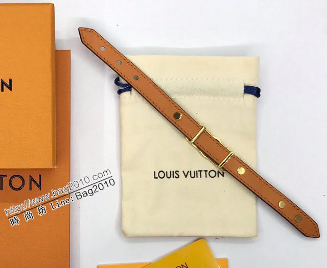 Louis Vuitton新款飾品 路易威登老花皮手鐲 LV牛皮字母可逆手鐲手環  zglv2100